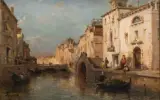 Canal à Venise by Adolphe Appian, Huile sur toile d'origine, sold Mar 2025