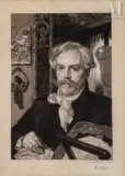 Portrait d'Edmond de Goncourt by Félix Bracquemond, 1882, Eau-forte sur parchemin, sold Mar 2025