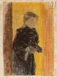 Femme à la porte, circa 1891 by Édouard Vuillard, Pastel, sold Mar 2025