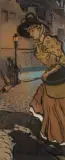 Dame au panier by Jacques Villon, Gouache sur papier, sold Mar 2025