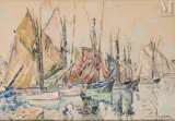 Le port des Sables d'Olonne by Paul Signac, Aquarelle sur trait de fusain, sold Mar 2025