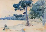 Les pins en bord de mer, Le Lavandou by Henri-Edmond Cross, Aquarelle sur papier, sold Mar 2025