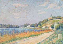Herblay by Maximilien Luce, Huile sur papier fort marouflé sur carton, sold Mar 2025