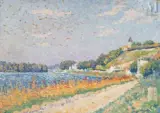 Herblay by Maximilien Luce, Huile sur papier fort marouflé sur carton, sold Mar 2025