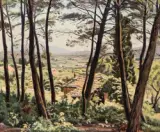 Cabanon sous les arbres by Charles Guilloux, Huile sur toile d'origine, sold Mar 2025