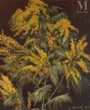 Mimosa by Gustave Cariot, 1935, Huile sur toile d'origine, sold Mar 2025