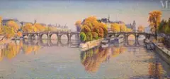 Paris, automne beau temps by Gustave Cariot, 1940, Huile sur toile d'origine, sold Mar 2025