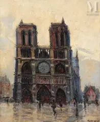Notre Dame de Paris by Frank-Will, Huile sur toile, sold Mar 2025