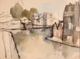 Les quais à Paris by Pierre Letellier, Aquarelle, sold Mar 2025
