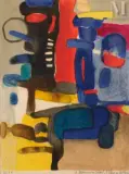 Composition by Maurice Estève, 1963, Lithographie en couleurs, sold Sep 2024