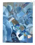 Jazz by Jacqueline Verdet, Huile sur toile, sold Jul 2019