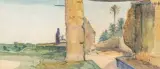 Oasis animée à Oudaghir by Alphonse Rey, Aquarelle, sold Sep 2017