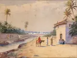 L'Oasis de Gabes by Marcel Blairat, Aquarelle sur papier, sold Sep 2017
