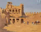 Fortin aux cigognes, Taroudant by Carlos Abascal, Huile sur panneau une planche non parqueté, sold Sep 2017