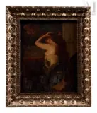 Femme se coiffant by Louis Roy, Huile sur panneau, sold Sep 2017