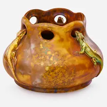 Large Vessel With Lizards by Zsolnay, Hungary, sold Sep 2017
