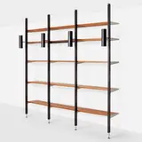 CSS (Comprehensive Storage System) by George Nelson & Associates, 1959, enameled and brushed aluminum , steel, walnut, sold May 2023