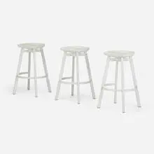 SU stools, set of three by Oki Sato, 2014, lacquered metal, plastic, sold May 2023