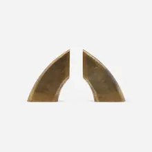 Bookends model 3809, pair by Carl Auböck, 1949, brass, leather, sold May 2023