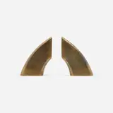 Bookends model 3809, pair by Carl Auböck, 1949, brass, leather, sold May 2023
