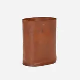 Wastepaper basket, model 5419 by Carl Auböck, c. 1965, leather, sold May 2023