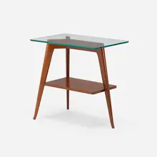 Occasional table by Gio Ponti, c. 1965, mahogany, glass, sold May 2023
