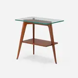 Occasional table by Gio Ponti, c. 1965, mahogany, glass, sold May 2023