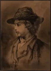 Portrait of a Child by Florence Dickenson Daffin, Charcoal Drawing, offered Mar 2023