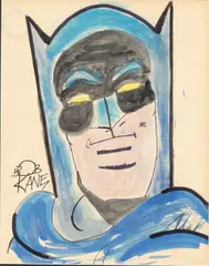 Batman by Bob Kane, Watercolor and Pen on Paper, offered Feb 2023