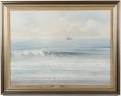 Beachfront Seascape by Jim Palmer, Oil on Canvas, offered Feb 2023