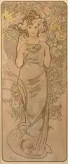 Rose, From The Flowers Series by Alphonse Mucha, Lithograph, offered Feb 2023