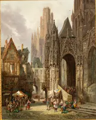 A View of a Cathedral by Henry Schafer, Oil on Canvas, offered Feb 2023