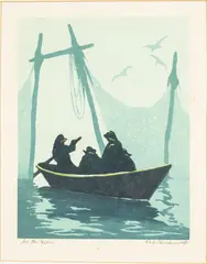 In the Weir, Cape Cod by Tod Lindenmuth, Lithograph, offered Feb 2023