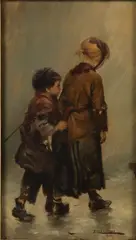 Brother and Sister by John Califano, Oil on Canvas, offered Feb 2023