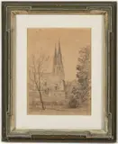 St. John's Cathedral Savannah by Christopher Murphy Jr., Pencil, offered Oct 2022