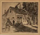 House of the Witch Doctor by Christopher Murphy Jr., 1930, Etching, offered Oct 2022