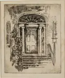 Oglethorpe Ave Doorway by Christopher Murphy Jr., c. 1925, Etching, offered Oct 2022