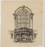 High Pulpit, Independent Presbyterian Church by Christopher Murphy Jr., c. 1920, Pencil and Charcoal on Paper, offered Oct 2022