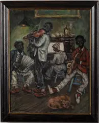 Jazz Band by Emil Holzhauer, Oil on Canvas, offered Oct 2022