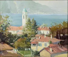Buona Mattine by Ken Auster, Oil on Canvas, offered Oct 2022