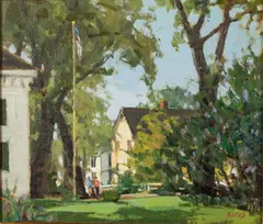 Castine Village by Michael B. Karas, 1995, Oil on Mounted Canvas, offered Oct 2022