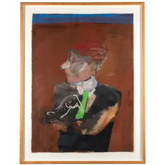 Nathan Joseph Roderick Oliveira (American, 1928-2010)Man with Green Tie, 1961Mixed media, including by Nathan Oliveira, oil and gouache on paper, offered Sep 2024