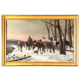 Newbold Hough Trotter (American 1827-1898)'Army Mules Crossing the Mountains 1862' by Newbold Hough Trotter, Oil on CanvasSigned l./r N. H. Trotter Philad. 186247in. x 29in (119cm. x 74cm)F, offered Sep 2024