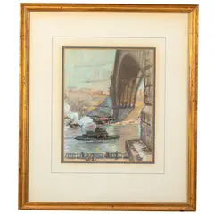 Robert A. Graham ( American 1873-1946)'Washington Bridge' by Robert A. Graham, pastel on paperSigned l/r10 1/2in. x 8 1/2in (27cm. x 21cm)Framed: 16in. x 18in, offered Jul 2024