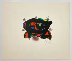 Abstract composition print on lightly textured paper by Joan MirÃ³, Pencil, offered Aug 2021