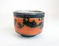 Signed Burnt Orange by Otto Heino, Charcoal Studio Ceramic Vessel 2000, offered Jun 2021