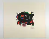 Abstract composition print on lightly textured paper by Joan Miró, Pencil, offered Jan 2021