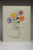 Main aux Fleurs AKA Bouquet of Peace. Print on paper by Pablo Picasso, Pencil, offered Aug 2019