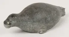 Seal by Inuit Carved Seal, Carved soapstone. An Inuit disc number (a forced human numbering system imposed, offered Jun 2023