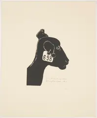 Goat Waiting Outside Slaughterhouse, PA by Sue Coe, 1991, Lithograph from one, offered Jun 2023